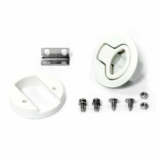 Замок потайной SUNFINE 61x35мм без ключей белый пластик 550₽