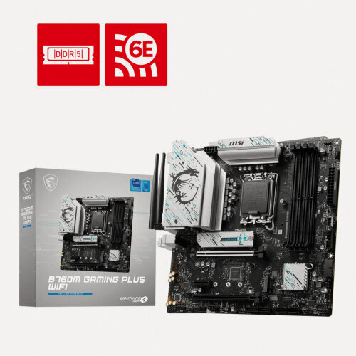 Изображение товара Материнская плата Msi B760M GAMING PLUS WIFI (LGA1700, mATX)