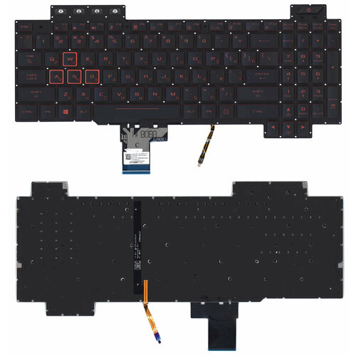 Клавиатура для Asus FX504GD с подсветкой p/n: AEBKLU03010, V170746GS1 клавиатура для ноутбука asus fx504 черная с подсветкой p n aebklu03010 v170746gs1