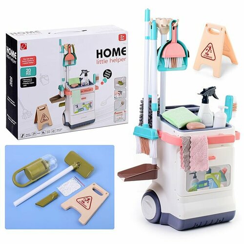 Набор хозяйки Oubaoloon Home Little Helper, 20 предметов, в коробке (667-62) игровой детский игрушечный набор для уборки дома oubaoloon 667 60 маленький уборщик в коробке