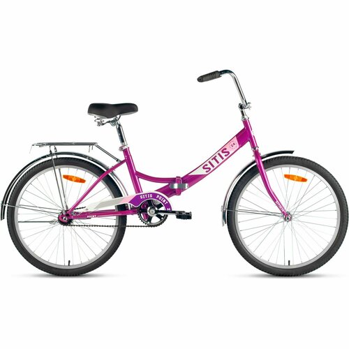 Велосипед складной SITIS POINT 24 2024 ригид складная рама взрослый стальная рама 1 скорость ножной тормоз цвет Purple-White-Pink фиолетовыйбелыйрозовый цвет для роста 160-190 см 17261₽