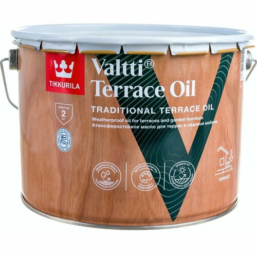 Масло для террас и садовой мебели Tikkurila VALTTI TERRACE OIL масло для террас tikkurila valtti terrace oil ec 0 9л бесцветное арт 700010363