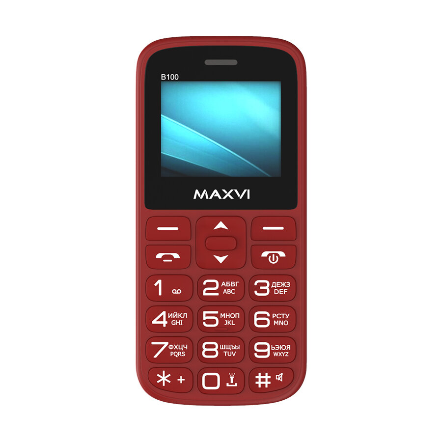 Телефон MAXVI B100, винный красный