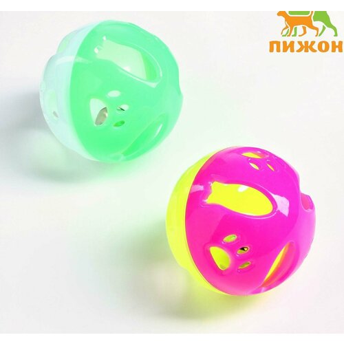 Набор из 2 шариков-погремушек Рыбки и лапки диаметр 38 см бело-зелёныйфиолетово-жёлтый 786560 313₽