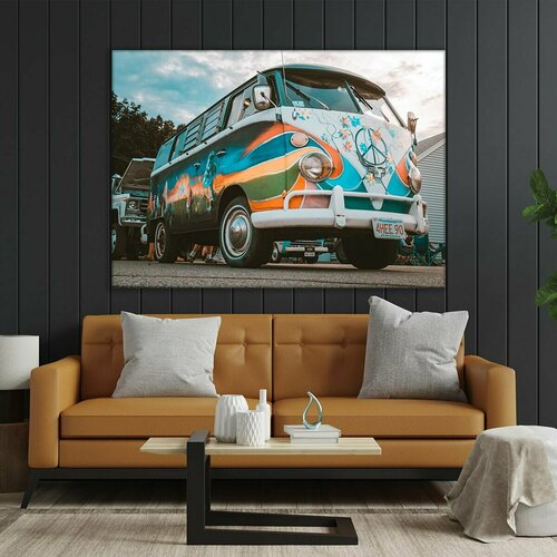 Картина на холсте Микроавтобус в стиле хиппи 22 32 смдля интерьерав комнатуна стенув подарок 869₽