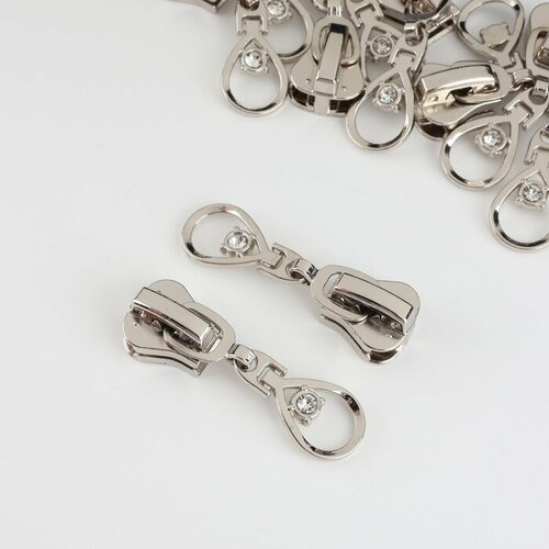 Замок автоматический для молнии Трактор 8 декоративный 10 шт цвет никель 600₽