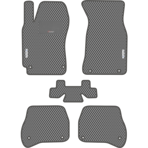 фото Автомобильные коврики eva для volkswagen passat b5\b5+ (1996-2005), с каучуковым подпятником и 2 эмблемами, серые с серым кантом, ячейка - ромб carstar
