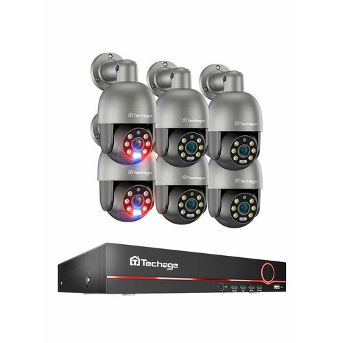 Комплект видеонаблюдения Techage 8CH, 5-мегапиксельная видеокамера с PoE