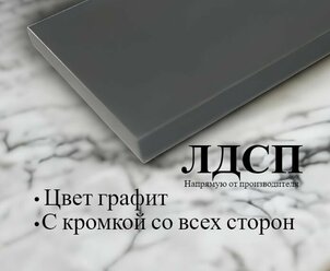 Мебельная полка лдсп щит 16 мм с кромкой Графит10x30 см ЛДСП Полка для мебели, полка для дома,полка настенная