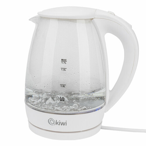 Чайник прозрачный электрический KIWI KK-3328W белый стеклянный с синей подсветкой 17 литра 2200 Вт 179900₽
