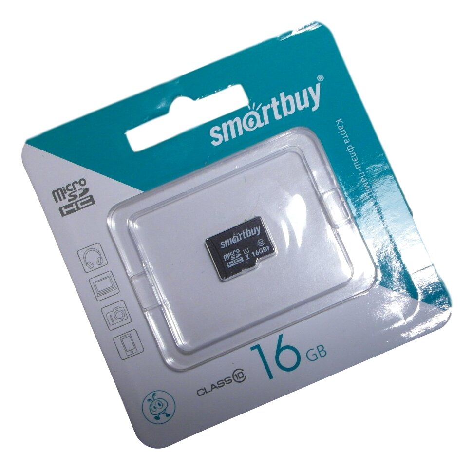 MicroSD 16GB Class 10 (без адаптера) Smartbuy UHS-1