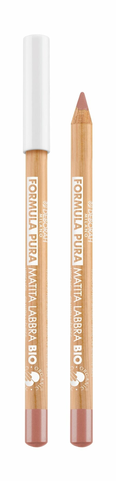 DEBORAH MILANO Карандаш для губ Formula Pura Organic Lip Pencil, 1,2 г, 01