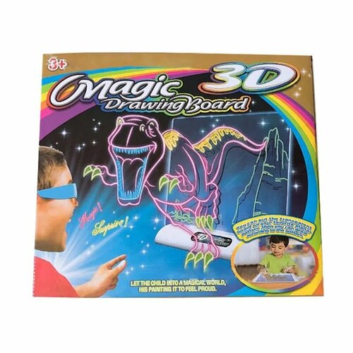 3D Волшебная доска для рисования со светодиодной подсветкой, светящаяся подставка рисования, обучающая игрушка светящаяся волшебная палочка с подсветкой в форме сердца мигающая разноцветная праздничная игрушка со светодиодной подсветкой новинка п