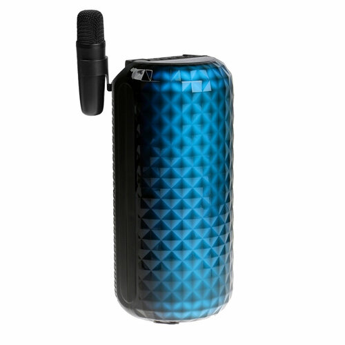 Портативная караоке система Music Box, 10 Вт, FM, USB, BT, 1200 мАч, чёрная микрофон для караоке q5 3 вт 1800 мач bluetooth fm microsd чёрный
