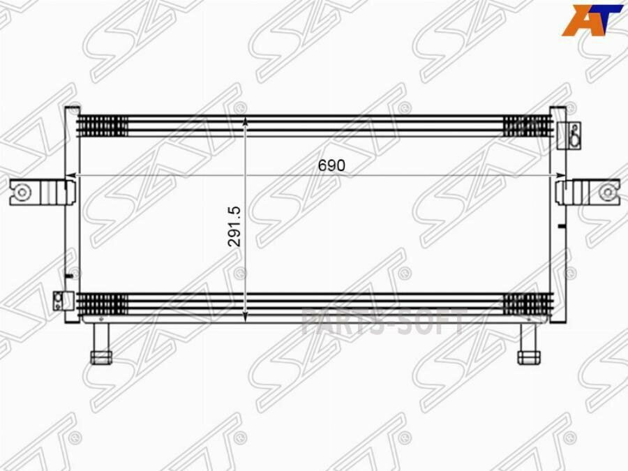 SAT ST-NYA1-394-0 Радиатор кондиционера Nissan Avenir 98-05 / Expert 99-06