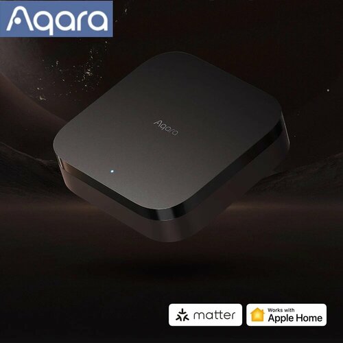 Шлюз Умного дома Aqara Hub M3 (ZHWG24LM) хаб с поддержкой Matter, ZigBee/Thread, Bluetooth и Wi-Fi (регион Материковый Китай) черный, размер 105*105*36,5 мм