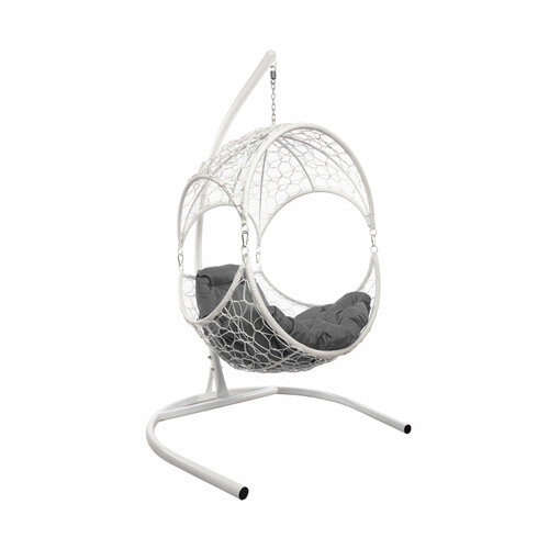 Подвесное кресло M-group орех, с ротангом белое серая подушка подвесное кресло с ротангом для компании белое серая подушка