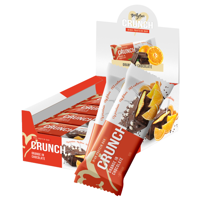 Протеиновый батончик BOOTYBAR Crunch, Апельсин-шоколад, 16шт по 60г