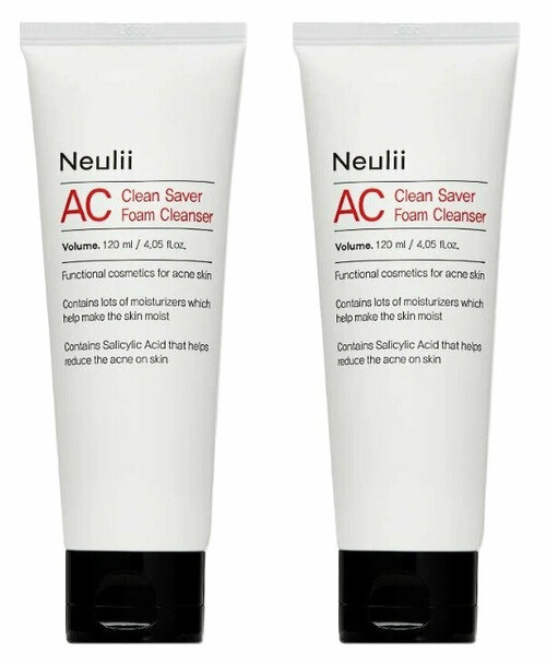 Пенка для умывания Neulii AC Clean Saver Foam Cleanser, для чувствительной кожи, 120 мл, 2 шт
