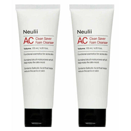Пенка для умывания Neulii AC Clean Saver Foam Cleanser, для чувствительной кожи, 120 мл, 2 шт