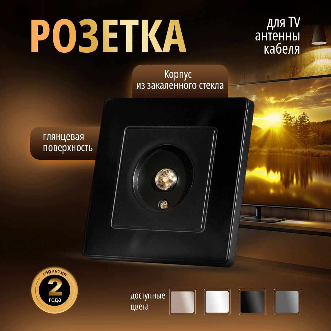 фото Розетка Bracket M2G TV Socket Black