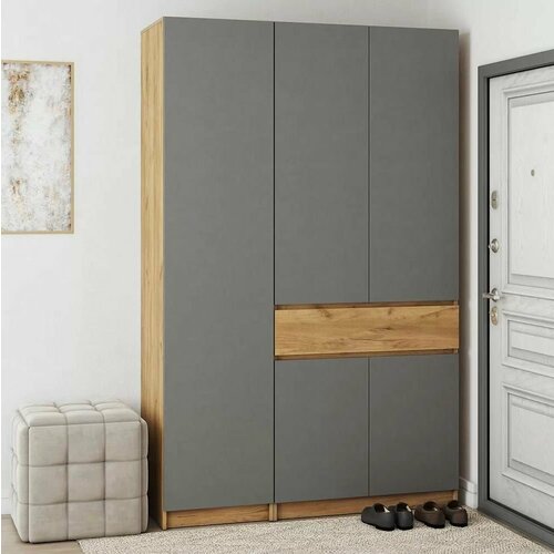 Шкаф пенал 13002200500 Корпус Крафт Фасад Графит 25900₽