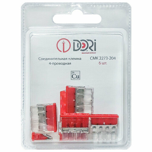Клемма соединительная DORI 4х25мм кв без контактной пасты 6шт 616₽