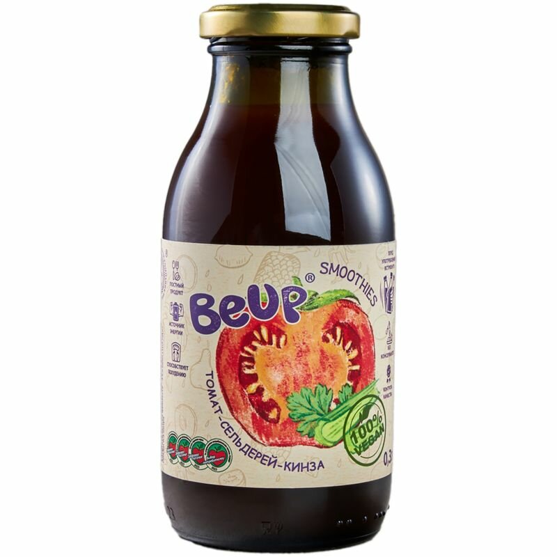 Смузи Be Up Smoothies томат-сельдерей-кинза, 0.3 л - фото №3