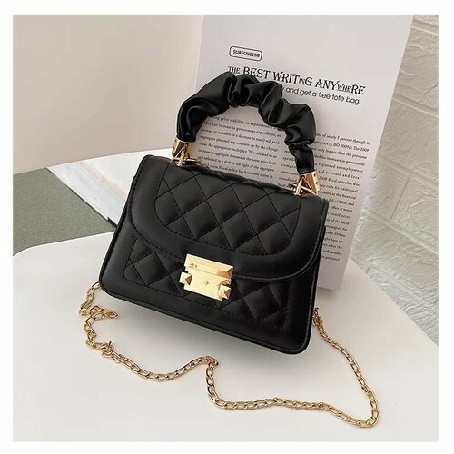 Сумка мессенджер , фактура гладкая, черный