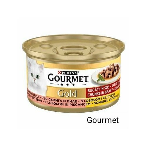 GOURMET Gold влажный корм для кошек курица и лосось 85гр (24 штуки) Болгария