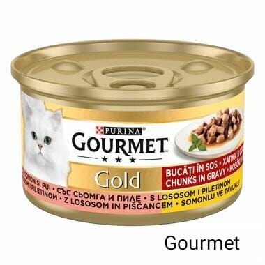 GOURMET Gold влажный корм для кошек курица и лосось 85гр (24 штуки) Болгария