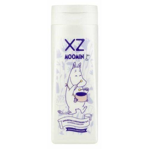 XZ Moomin 2в1 детский шампунь и бальзам для волос, 250 мл (из Финляндии) гель шампунь 2в1 с малиной и ежевикой vilenta little rabbit 200 мл