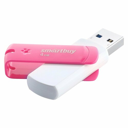 Флешка 4GBDP, 4 Гб, USB2.0, чт до 25 Мб/с, зап до 15 Мб/с, розовая