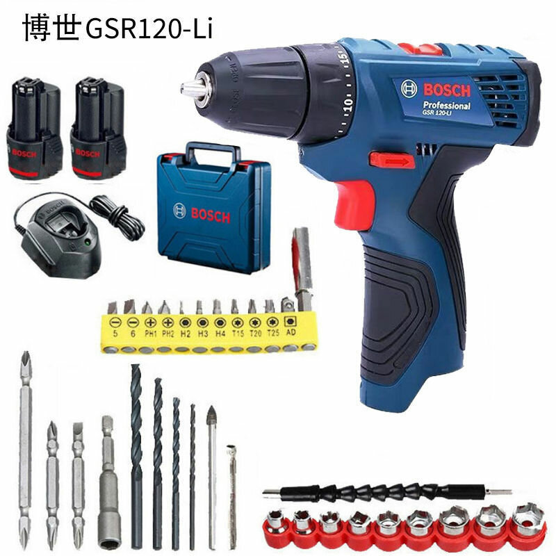 фото Bosch Ручная электродрель BOSCH Бытовая перезаряжаемая ручная электродрель GSR120 электрическая отвертка 12 В пистолетная дрель Доктор