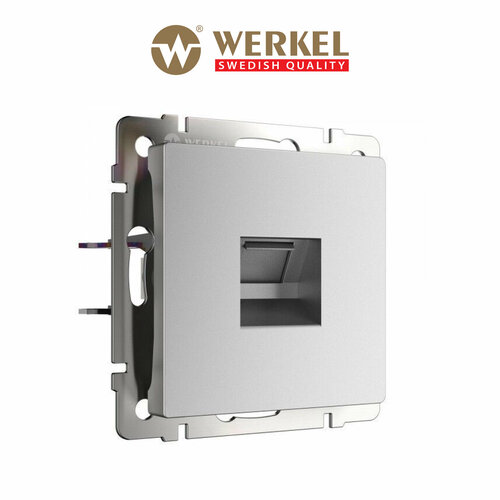 фото Встраиваемая розетка ethernet rj-45 werkel w1181065 серебряный матовый ip20