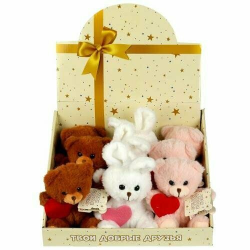 Мульти Пульти Мягкая игрушка Мишки и Зайцы с сердцем (13см, в ассорт.) M80306-13BNS-D, (Shantou City