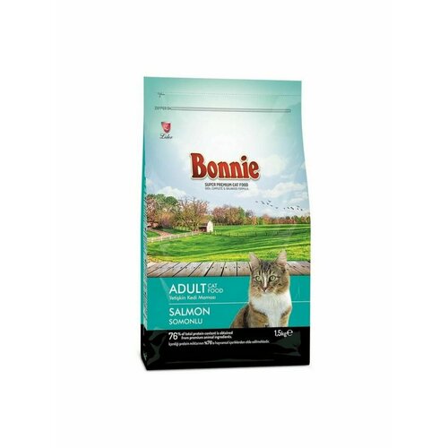 BONNIE сухой корм для кошек, с лососем, 1,5 кг