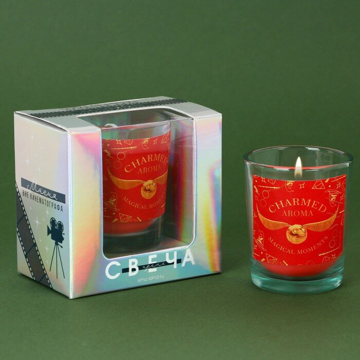 Свеча новогодняя Зимнее волшебство в стакане "Charmed aroma" аромат ваниль