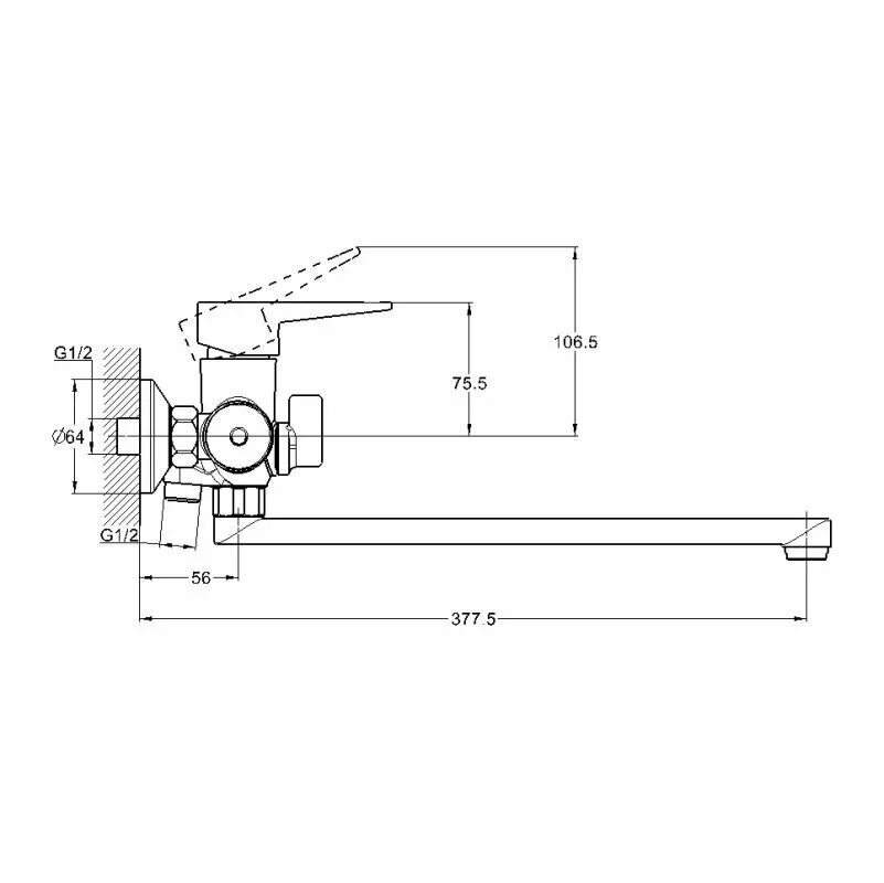 Смеситель для ванны G.Lauf NUD7-A045YW белый