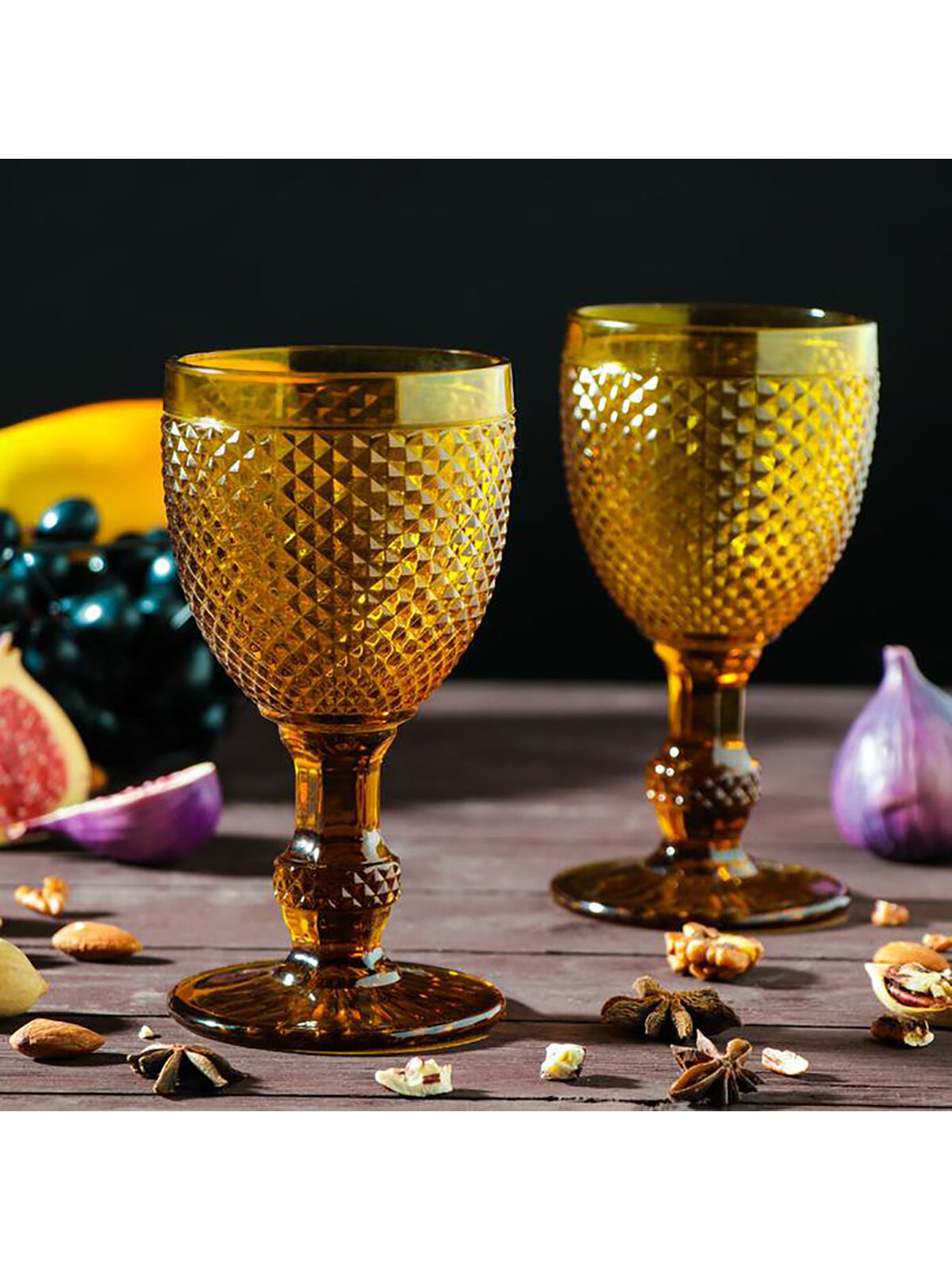 фото Набор бокалов стеклянных Magistro «Вилеро», 280 мл, 8×16 см, 2 шт, цвет жёлтый