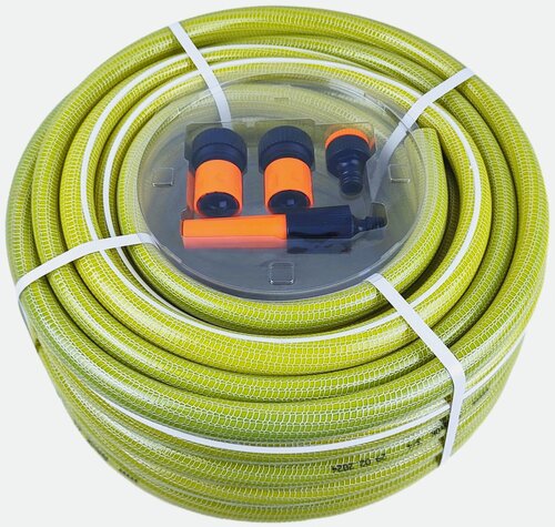 Изображение товара Шланг пятислойный новэм армированный ПВХ ЛапотОК 1/2", 25м (с фитингом)