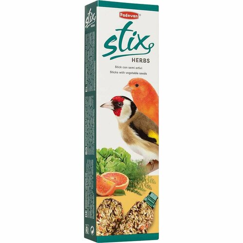 Лакомство для канареек и экзотических птиц палочки с травами PADOVAN STIX HERBS 80 г