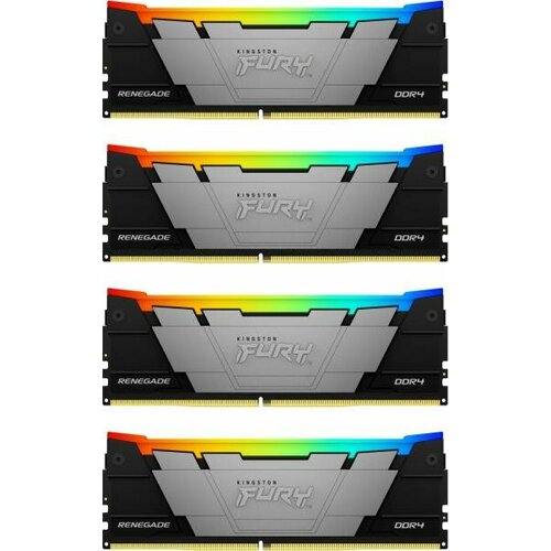 Оперативная память для компьютера 64Gb 4x16Gb PC4-25600 3200MHz DDR4 DIMM CL16 Kingston Fury Renegade RGB KF432C16RB12AK464 2612600₽