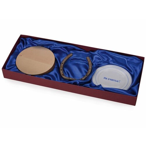 Набор Генератор удачи кусок дерева подкова тарелка На счастье цвет коричневыйбелый 2403₽