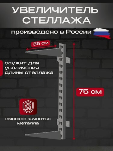 Изображение товара Стеллаж металлический настенный/Система хранения модульная