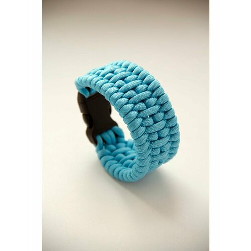 Плетеный браслет, размер 18 см, голубой