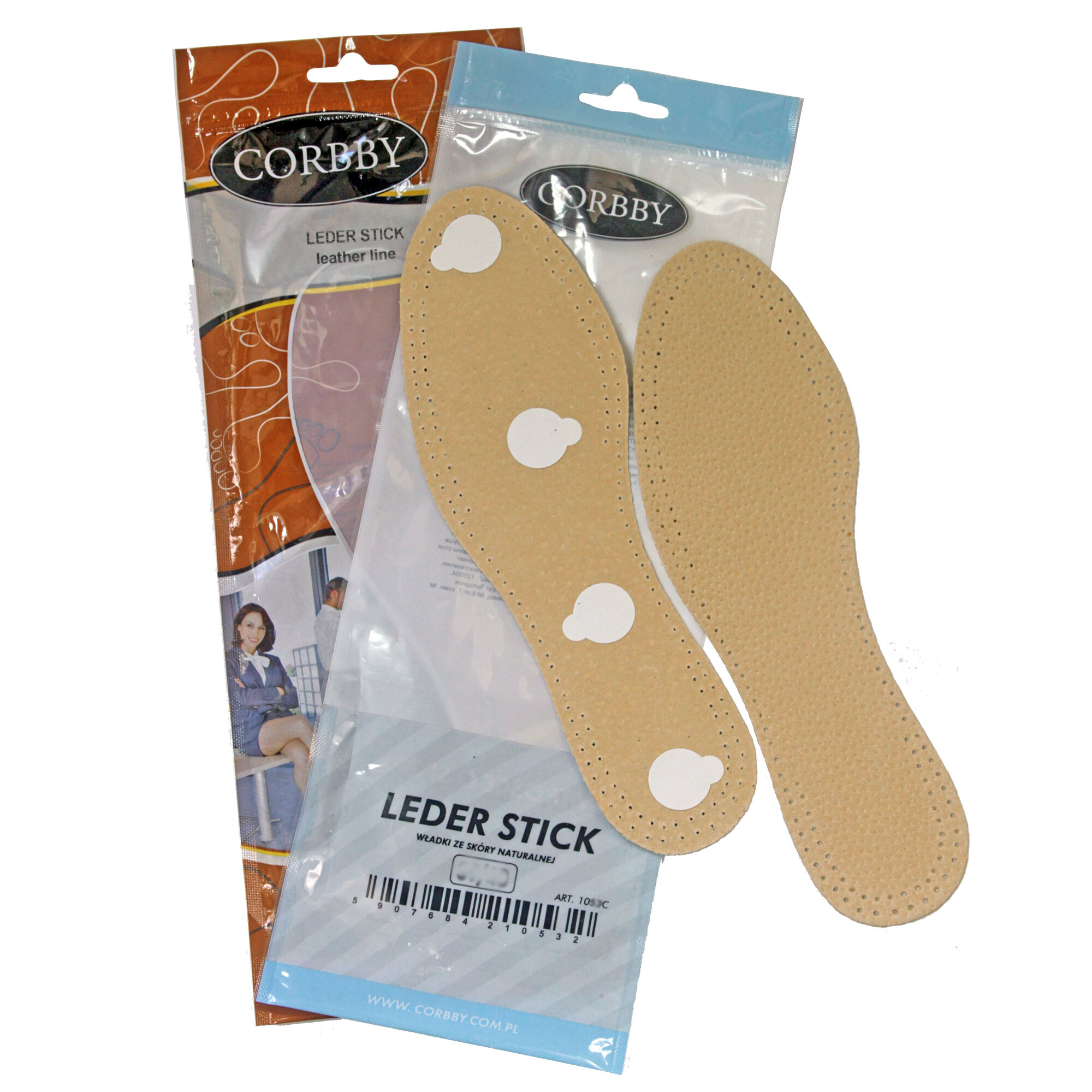 Стельки CORBBY из натуральной кожи Leder Stick. (43-44)