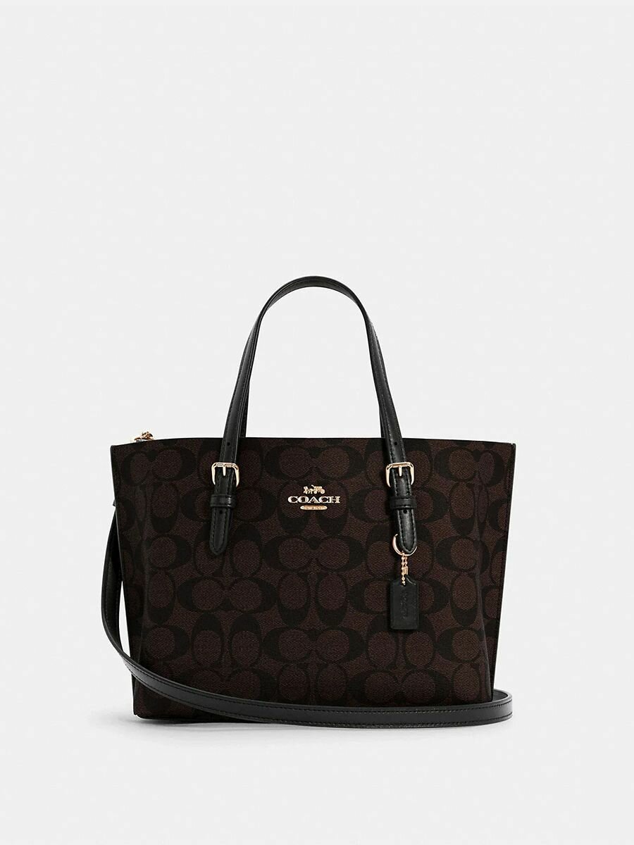 фото COACH Mollie Tote Bag 25 In Signature Canvas C4250 Gold/Brown Black