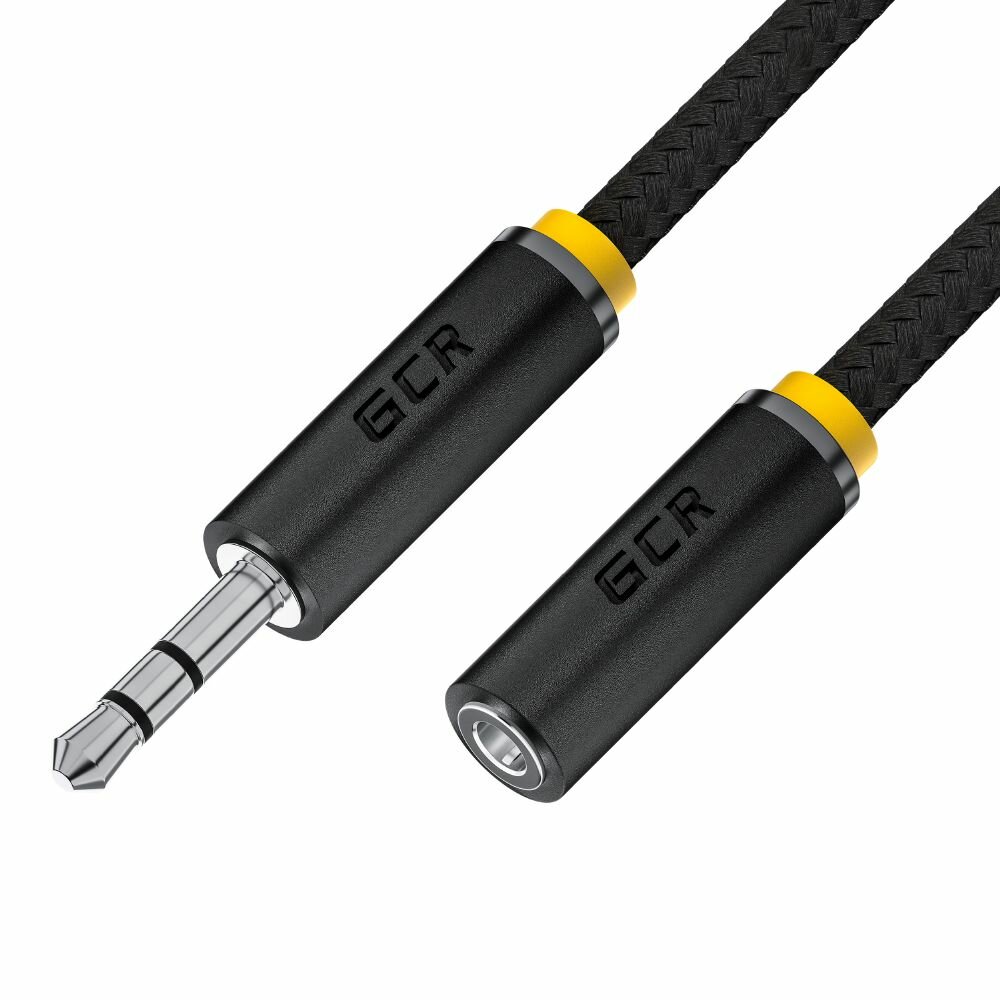 Удлинитель аудио AUX кабеля 25 см Jack 3.5мм GCR стерео aux удлинитель для наушников