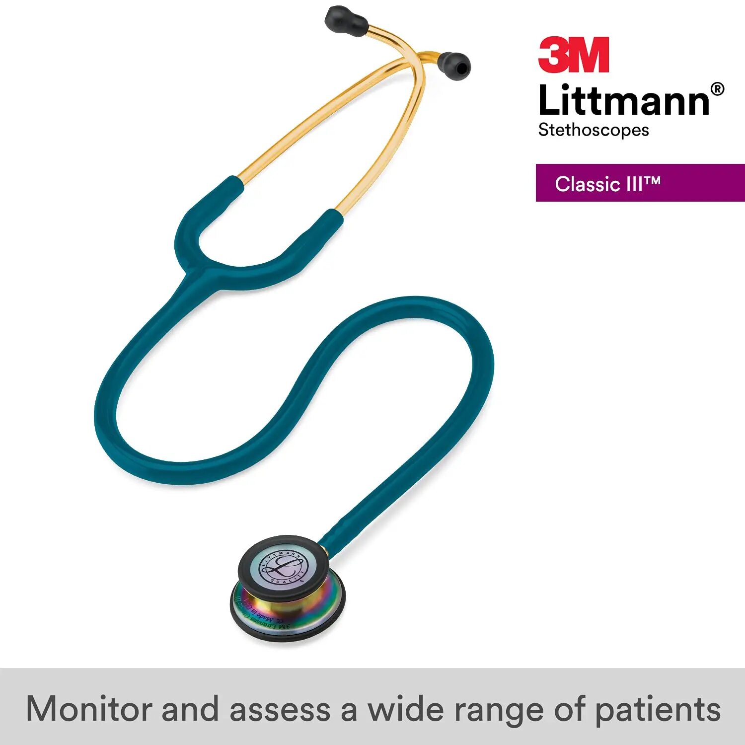 Изображение Стетоскоп 3M Littmann Classic III Caribbean Blue, 5807 Caribbean Blue